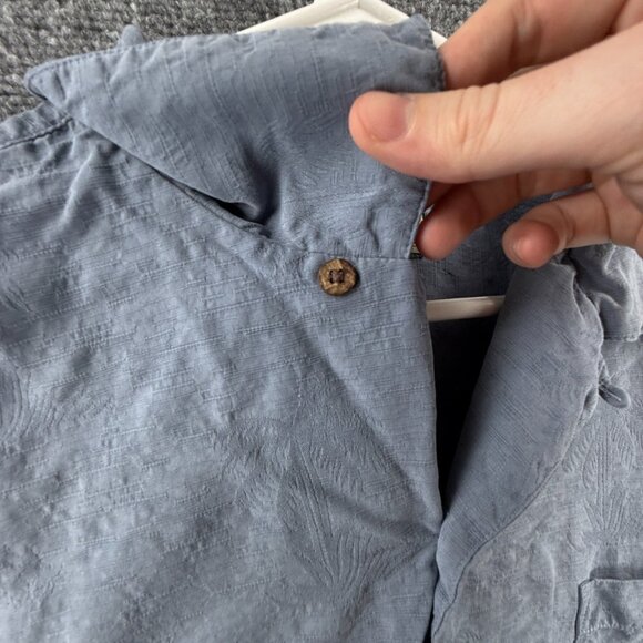 Tommy Bahama Short Sleeve Silk Floral XL Blue Hawaiian Mens Shirt Button Up - Picture 10 of 13